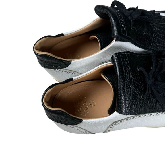 Brooks Brothers Black & White Brogue Oxford Golf Shoes Men's Sz 10 Made in Italy - Picture 4 of 13